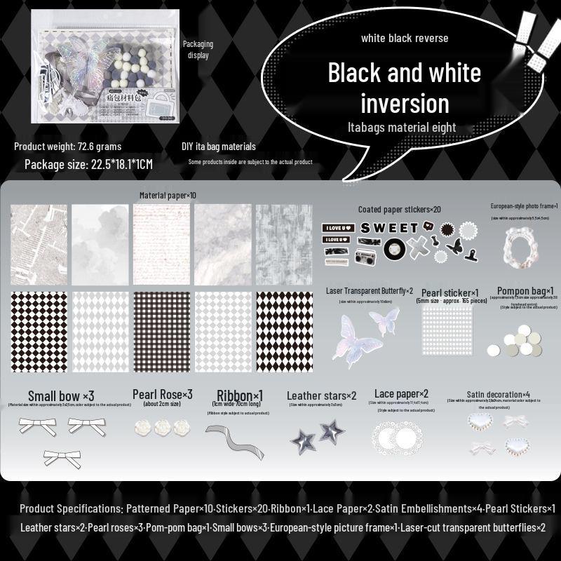 Счастливая лента кружево ита-бэг: Красный бумажный фон, наклейки для красоты и дырокол