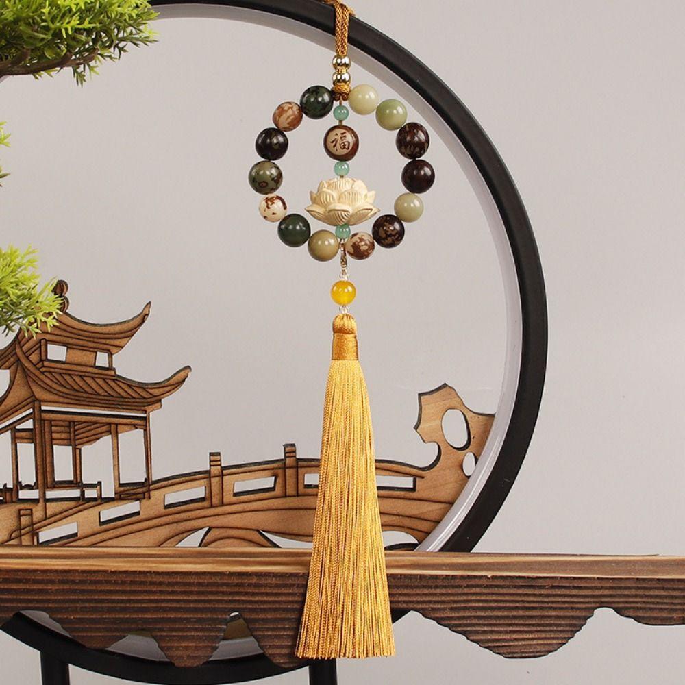 Классическое автомобильное зеркало заднего вида, подвеска Бодхи с кисточками, украшение для зеркала заднего вида, автомобильное зеркало заднего вида