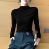 Autumn and Winter Elegant Half-high Collar Modal Base Shirt Women's Autumn Fleece-lined Women's Slim-fit Long-sleeved High Collar Inner Top