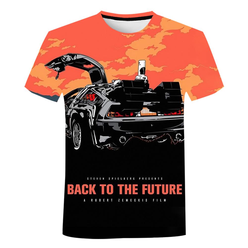 Футболки «Назад в будущее» с 3D принтом, детские футболки в стиле хип-хоп для мальчиков, новые модные повседневные футболки для мужчин и женщин, летняя мужская футболка