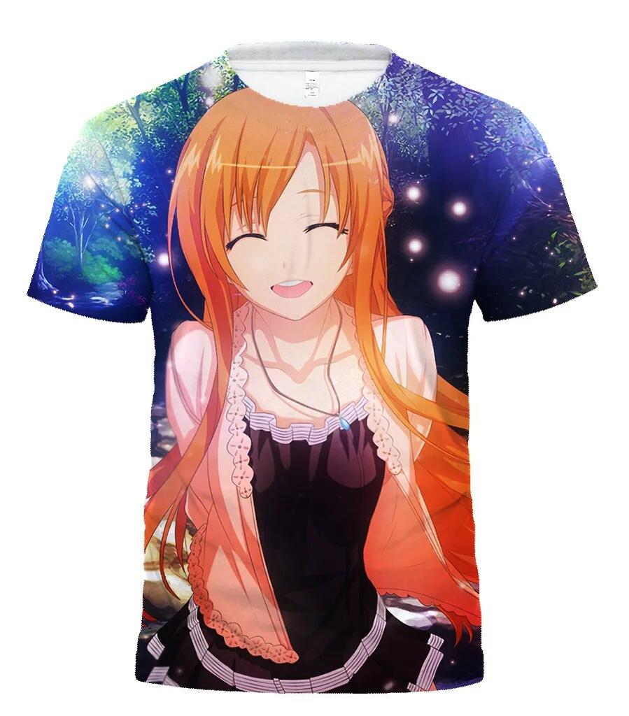 3d T-shirt Man Woman T-shirt Sword Art Online 3D Printing Anime T-shirt Plus Size Tee Tops 6XL