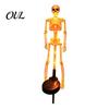 Decorative Cemetery Ground Inserts Solar Skeleton Garden Stake Light, Halloween 3D Glowing Skull Yard Spooky Path Markers Decor with LED, Waterproof