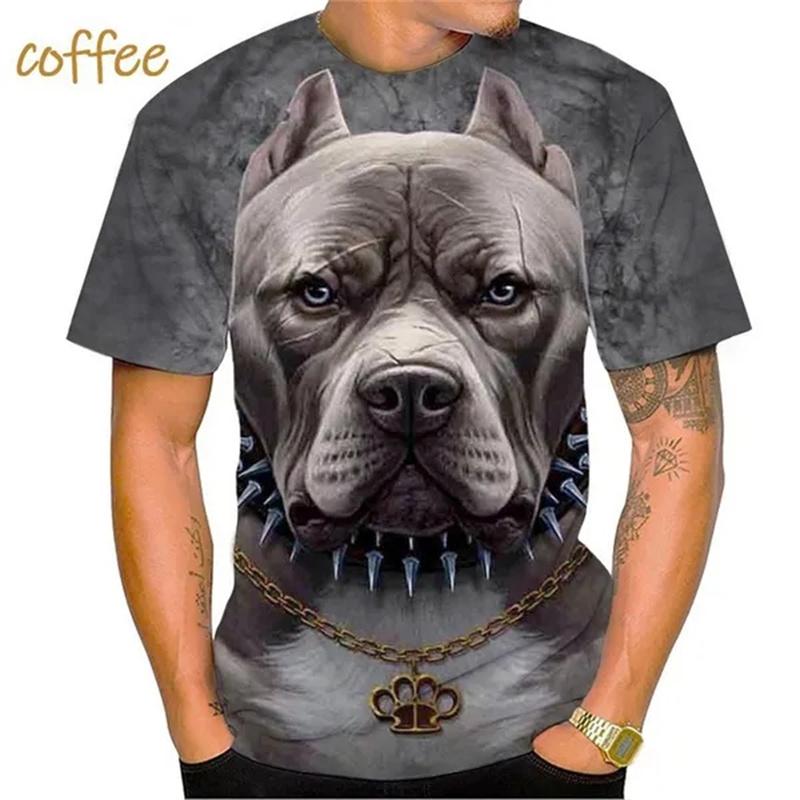 Fierce Bulldog Boxing T Shirt Men Cool Design 3D Bully Pitbull Print T-shirt Novelty Personality Tee Harajuku Fashion Streetwear