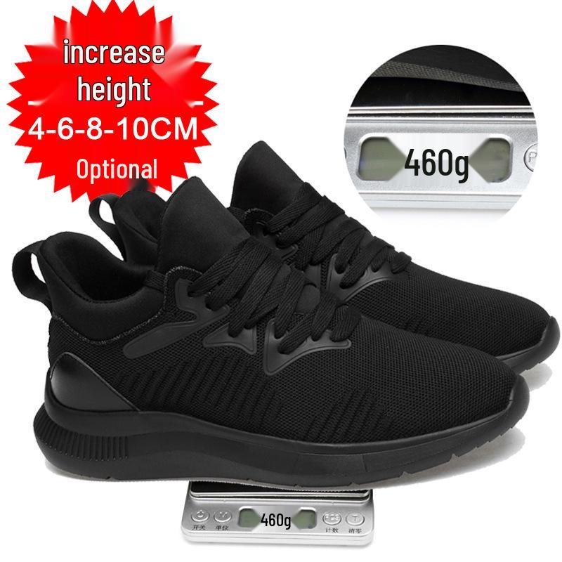Autumn Men's Breathable Casual Shoes with 10cm Hidden Height Increase