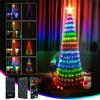 Smart APP Christmas Cone Tree Light 2.1M 400 LED RGBIC Prelit Artificial Tree Lights with Topper Star Dynamic DIY Christmas Tree