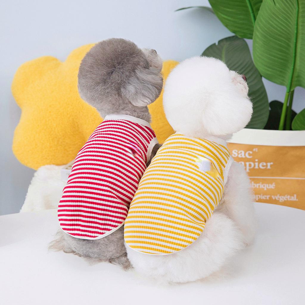 Spring and Summer 2023 Pet Clothes Puppy Clothing Teddy Clothes Vest Striped Vest Pet Clothing