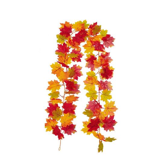 100/175Cm Artificial Maple Leaf Garland Uv Resistant Fall Halloween Thanksgiving Day Harvest