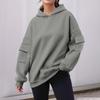 Женские свитшоты оверсайз, флисовые толстовки с длинным рукавом, осенние наряды с карманом