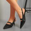 Большие размеры Женская обувь Босоножки на каблуках Женские модные туфли на каблуках Женские туфли-лодочки с острым носком на тонком каблуке Женские сандалии