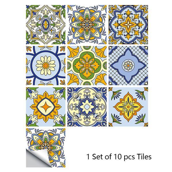 10x10/15x15/20x20/30x30cm PVC Flower Tile Tiles Decals Waterproof Wall Sticker Bathroom Sticker Kitchen Decoration