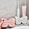 Ceramic Toothbrush Holder Bow Shaped Bathroom Toothbrush Stand Elegant Makeup Brush Rack Bathroom
