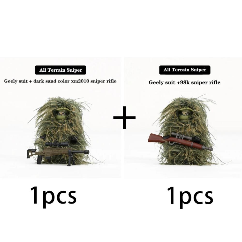 Military All-Terrain Sniper Camouflage Clothing Building Blocks Soldier Figures Weapon AWM Gun Parts MOC Game Bricks Kids Toys