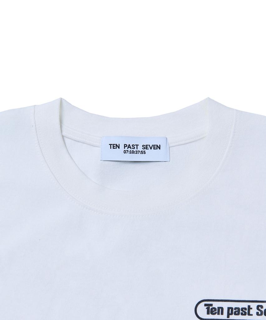 TEN PAST SEVEN Lettering Print T-Shirt - White