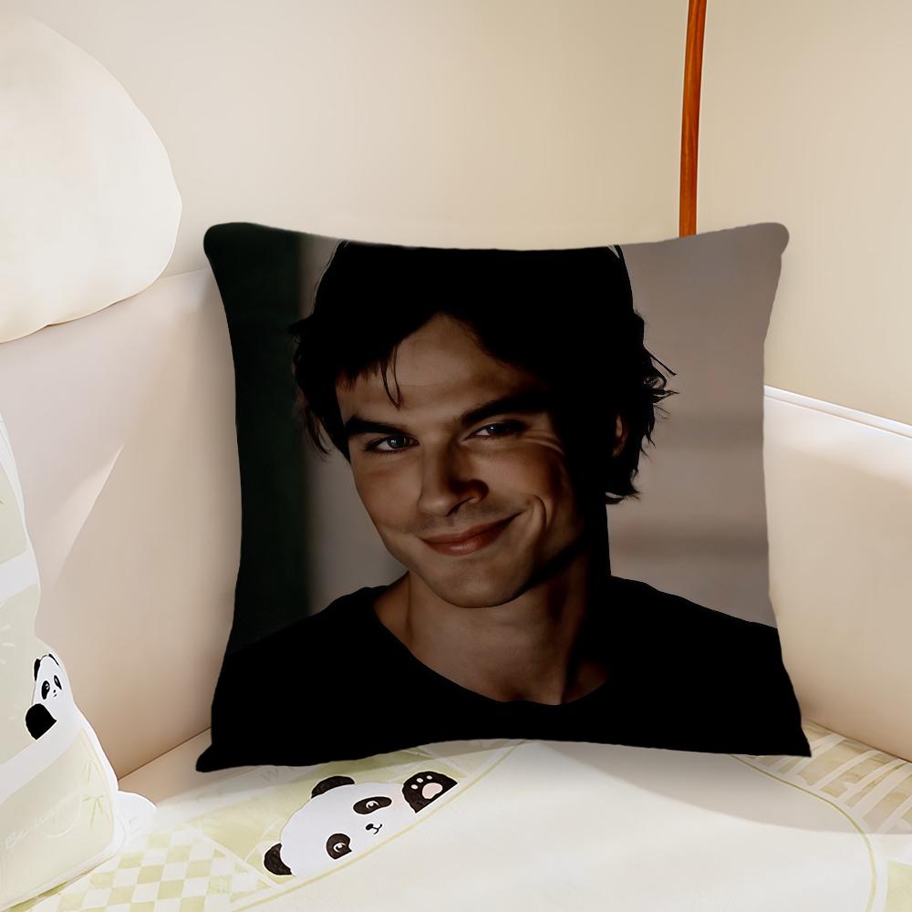 DDamon The Vampire cushion cover Pillow Case Plush Fabric Soft Double Sided Print Sofa Cushion Cover Throw Pillow Covers