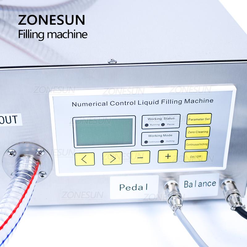 ZONESUN Полуавтоматическая весовая и наполнительная машина ZS-GP631, одноголовая, с шестеренчатым насосом, для смазочного пищевого масла, эфирного масла