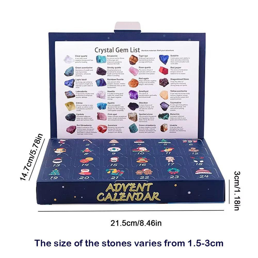 24 шт./набор красочных рождественских адвент-календарей в глухой коробке, прочный адвент-календарь с кристаллами и драгоценными камнями