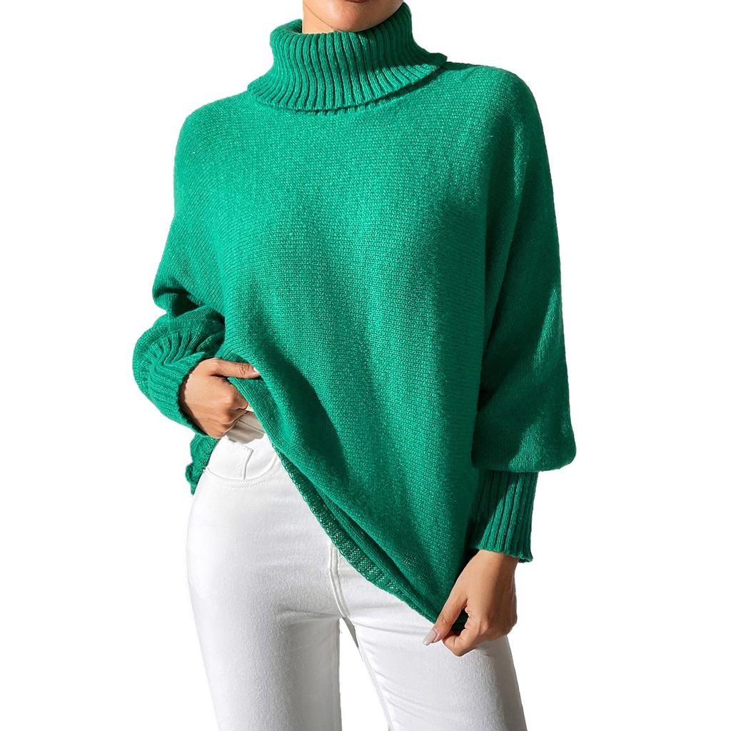 Women's Casual, Fashionable, Comfortable, Solid Color, Minimalist Top, High Collar, Turtleneck Sweatermin