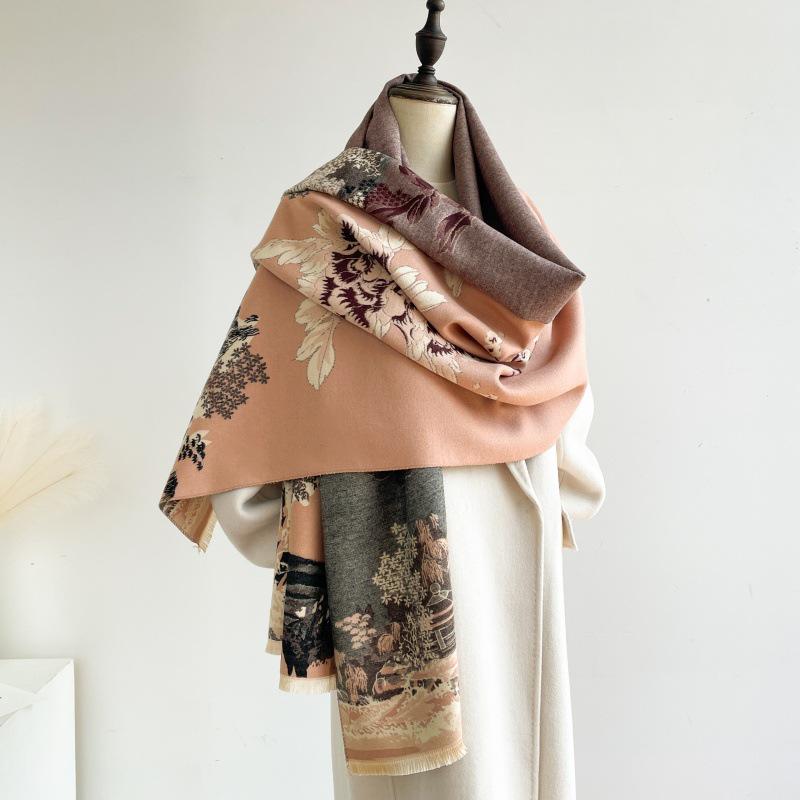Yiwangjiangnan Artistic Cashmere Women's Scarf: Autumn/Winter Fashion Shawl