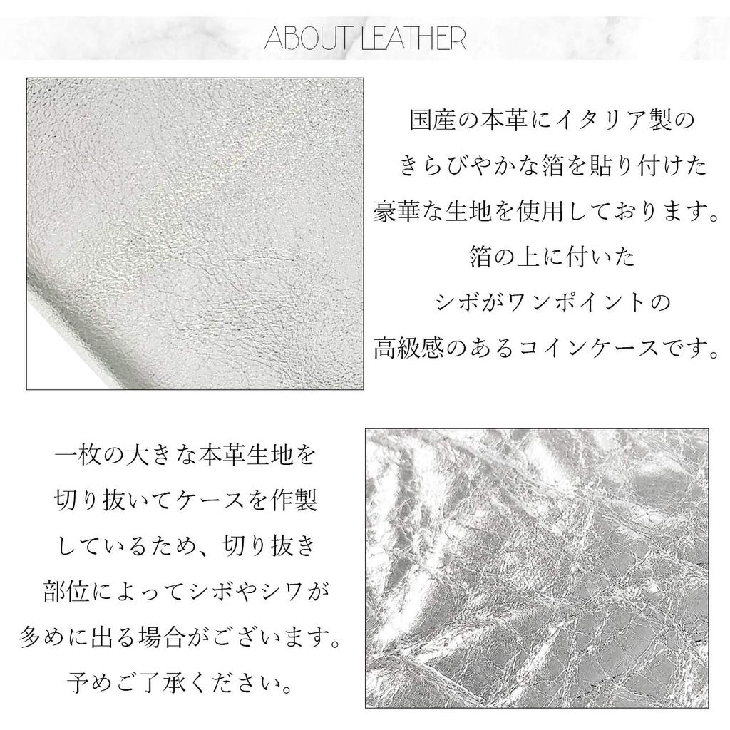 Coin Case Genuine Leather Round Zipper Pouch Small Wallet Coin Purse Compact Simple Leather Cowhide Luxury Case Metallic Silver