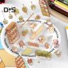 4 Set 3D DIY House Scene Stickers Stress Relief Decals Supermarket Coffee Shop Bookstore Sun Room Library Tear-resistant Surface Stickers