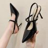 Интернет-знаменитость супер огонь французский высокий стиль женские туфли на высоком каблуке 2025 лето новая модель остроносые маленькие каблуки низкий каблук шпилька сандалии