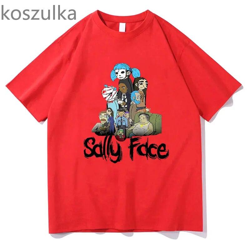 2023 Sally Face TShirt Game Shirt Harajuku Anime Clothes Women Unisex Fashion Casual Short-sleeve Tees TShirt Camisetas Streetwear