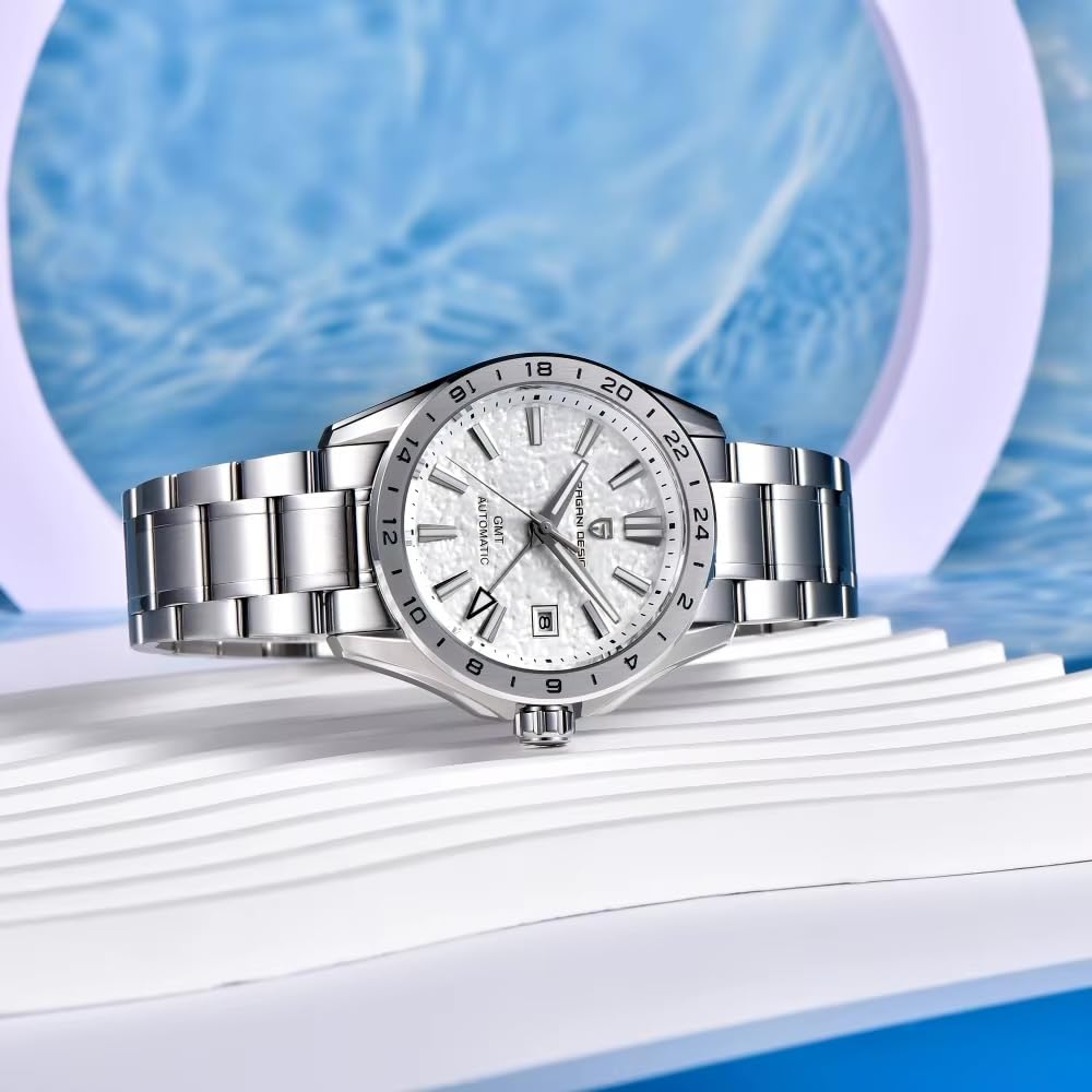 Часы PAGANI DESIGN Сделано в Японии GMT Hand Automatic Movement Механический корпус в комплекте Водонепроницаемые деловые наручные часы для костюма Ремешок из нержавеющей стали