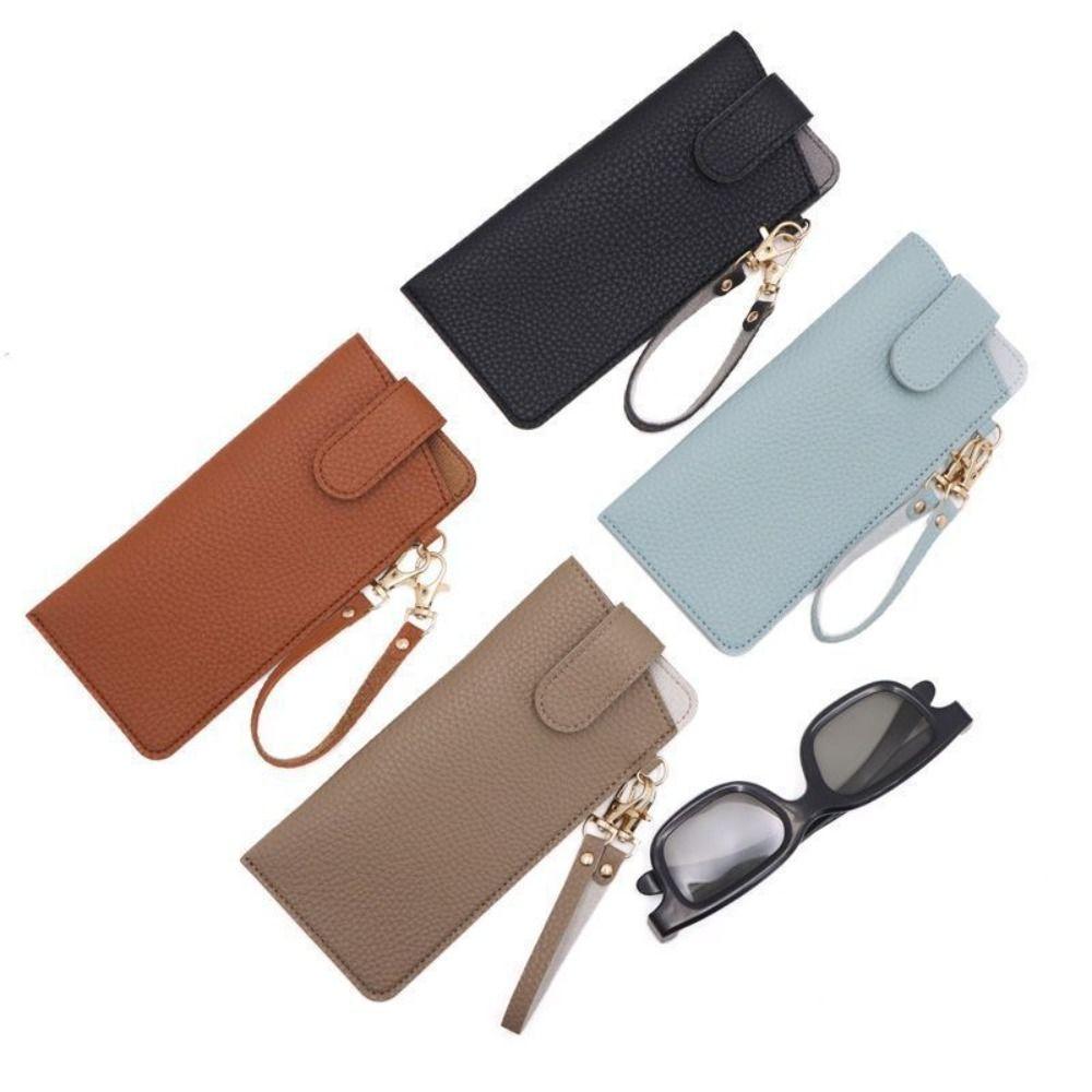 With Lanyard Glasses Storage Bag Leather Rope Sunglasses Eyeglass Bag  Outdoor