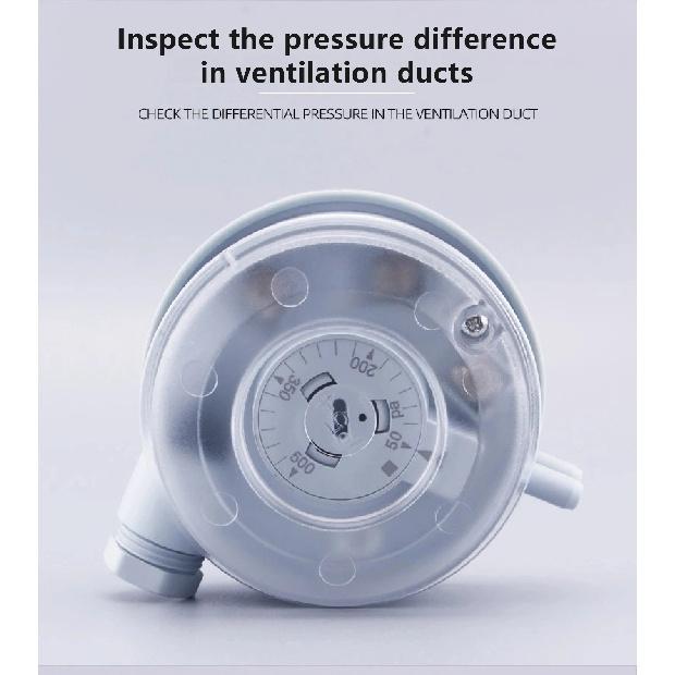 20-1000Pa Micro Differential Pressure Gauge 604 Air Differential Pressure Switch HVAC Ventilation Air Duct SPDT Sensor