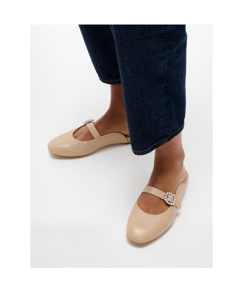 Fitflop Сон Хе Гё Другой Цвет [Delicato] Женские Мюли Мэри Джейн с Хрустальной Пряжкой - Классический Бежевый (Ft59K2C02A)