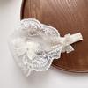 1 шт. Повязка на голову для новорожденной девочки во французском стиле с кружевом, ретро, сетчатая марля, вышивка, цветочный принт, головной убор для младенца, реквизит для фотосъемки