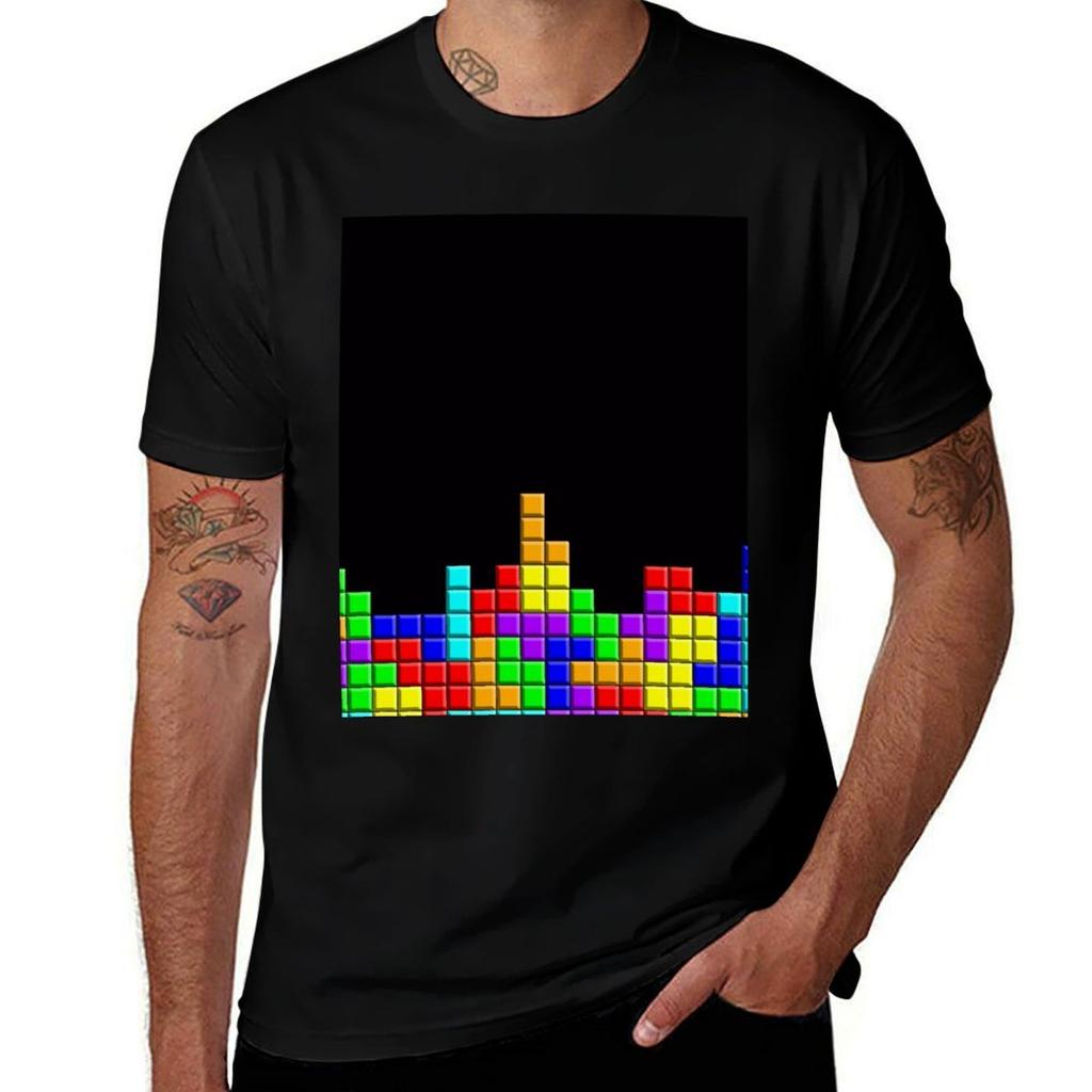Tetromino Pattern Tshirt Plus Size Outdoor Casual Top Tshirt