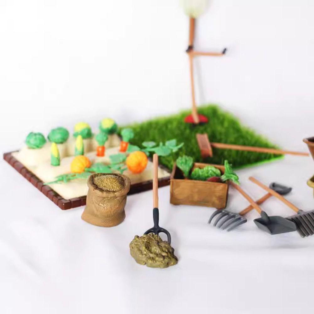Vegetable Field Dollhouse Simulation Vegetable Farm Mini Farm Miniature Planting Tools  Kids Gift