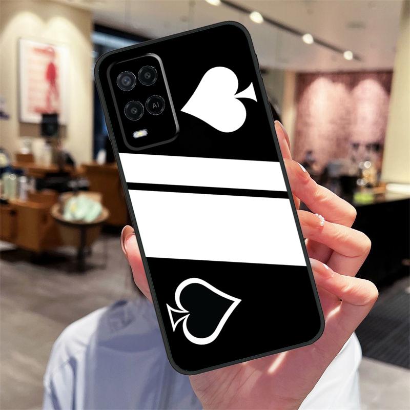 Кейс для карт Покер Туз пик Для Oppo A94 A74 A54 A18 A38 A58 A78 A98 A40 A60 A80 A16 A76 A96 A15 A17 A77 A57S Чехол