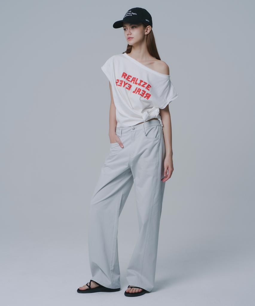 WAARFORWOMAN W1147 Cotton Straight Pants_Gray