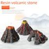 Aquarium Resin Volcano Rockery with Oxygen Pump Attachment - Home Decor Ornament for Fish Tanks