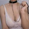 Emoi Collar Human SM Lead Choker Landmine Cosplay Accessory Stylish Cute Bell Chain Hanging Ring PU Choker Adjustable For Beginners SM Goods SM Play
