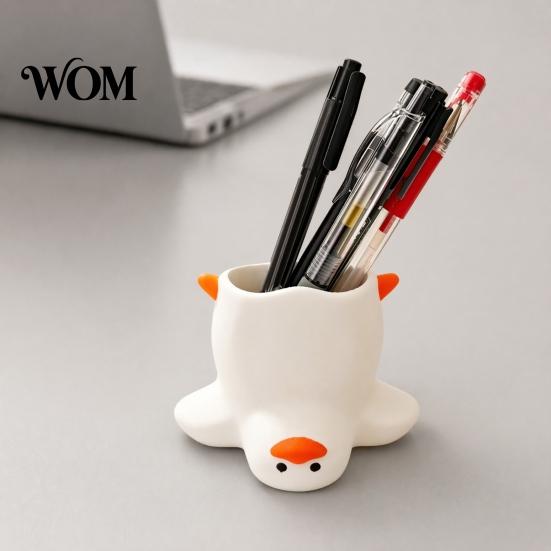 Playful Desktop Decor Upside Down Duck Pen Holder, 3D Printed Desk Organizer, Funny Holder Stationery Storage for Office School, Creative Gift