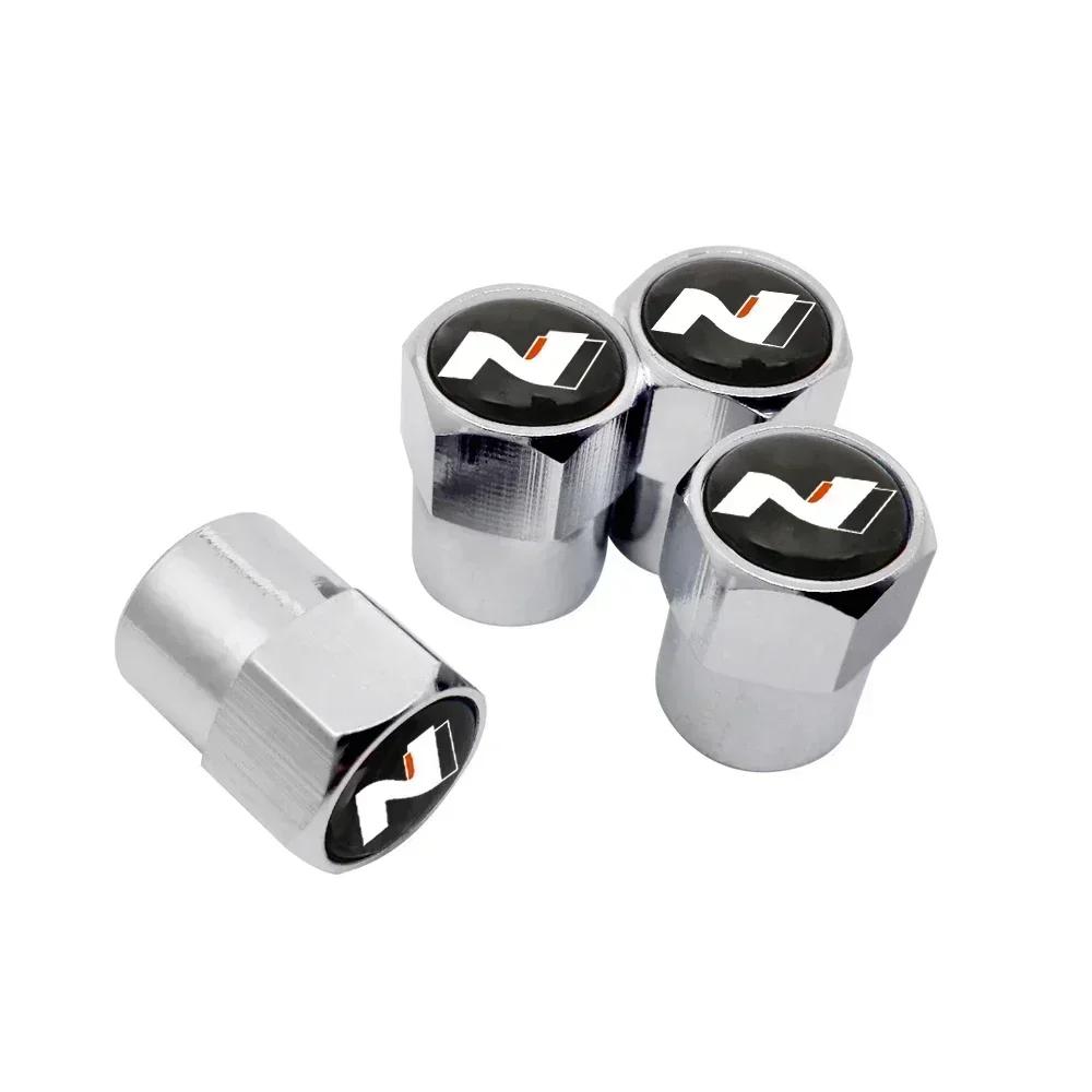4pcs Tyre Cover for Hyundai N Logo Tiburon Verna Sonata IX35 I20 I30 Azera Elantra Genesis Aslan Auto Accessories Tire Valve Cap AH4