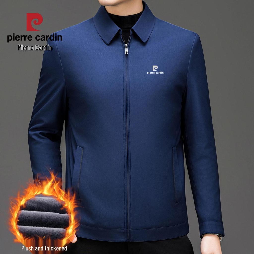 Мужская бархатная пиджак-куртка Pierre Cardin Executive Plus с лацканами - Верхняя одежда для мужчин среднего возраста, папы, осень/зима 2025, с воротником-стойкой