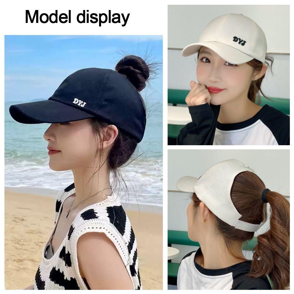 With Ponytail Hole Baseball Caps Cotton Hollow Caps Sun Protection Empty Top Cap  Girls