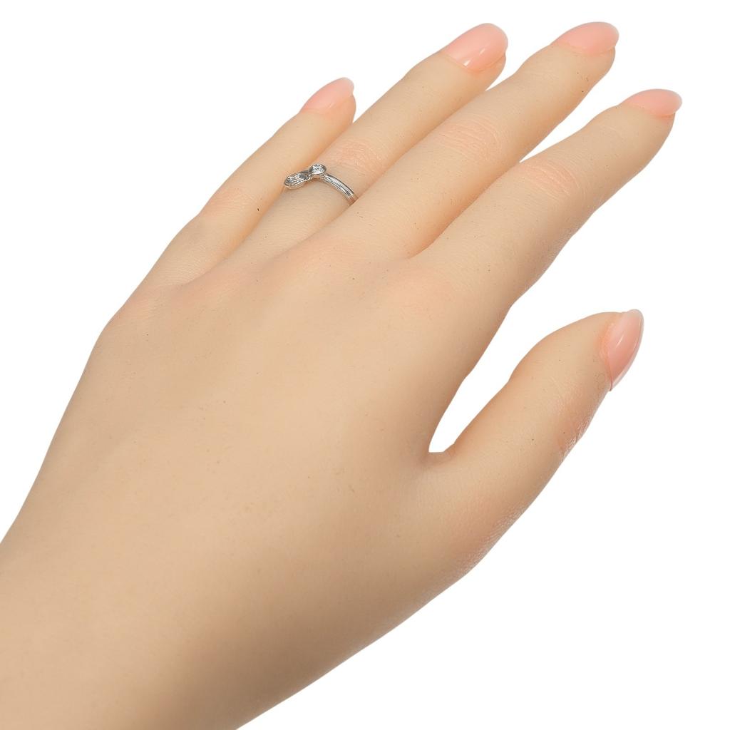CARTIER Damul Ring Pt950Platinum/2P diamond #4.9(US Size) 2.3g Women Used
