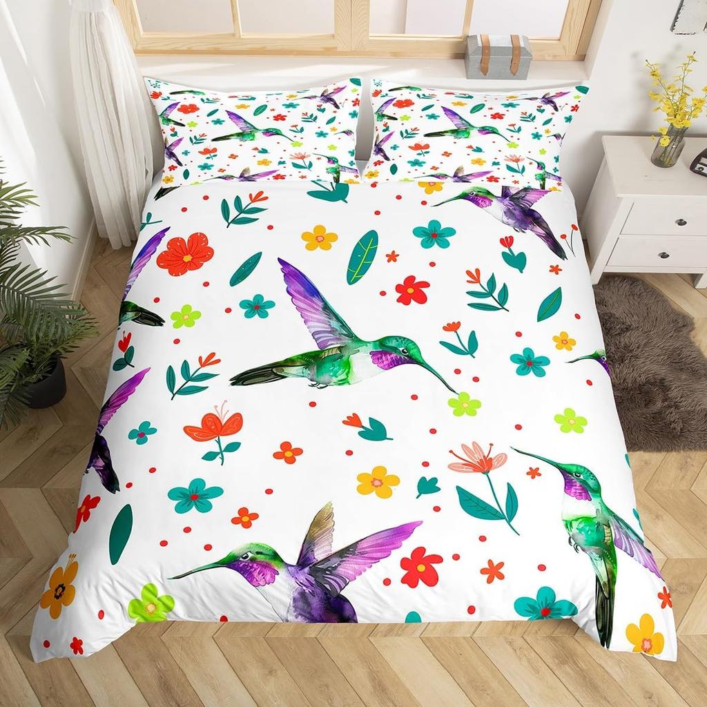 Мультяшный животный пододеяльник размера King Size Милая радужная альпака Мягкий комплект постельного белья для мальчиков и девочек Цветочный джунглевый животный комплект постельного белья 3 шт.