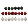 12 Pcs Velvet Christmas Balls 2.36inch Flocked Balls Christmas Tree Ornaments Plastic Balls Xmas Hanging Decoration for Indoor Holiday Decor