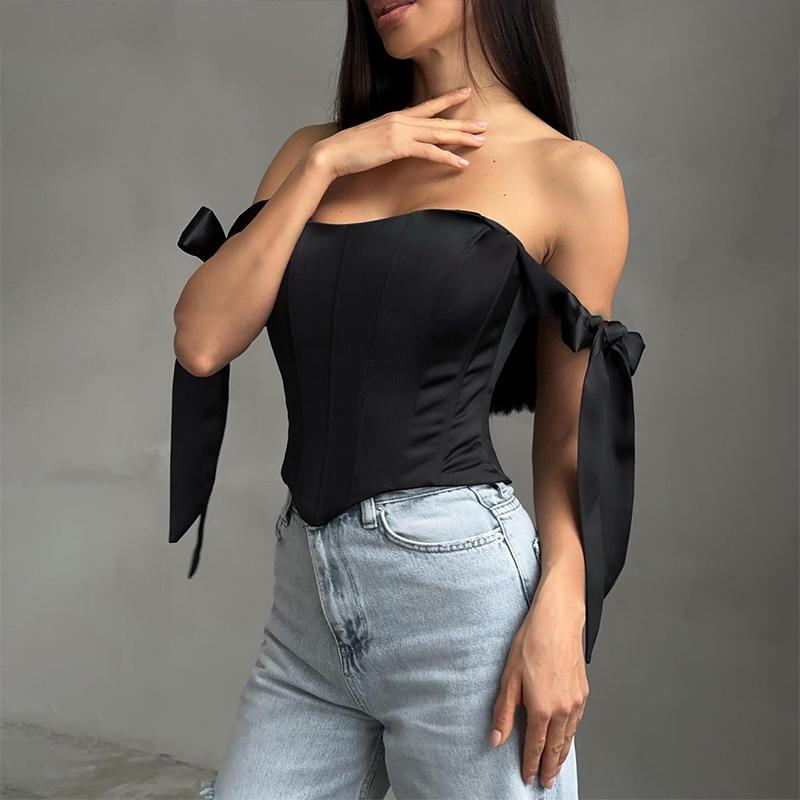 Сексуальный облегающий жилет без бретелек с открытой спиной и нерегулярными бретельками в виде рыбьей кости, модный короткий топ с высокой талией и открытым пупком, весна и лето