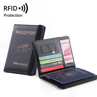 Женщины Мужчины RFID Винтаж Обложки для деловых паспортов Держатель Многофункциональная ID банковская карта Кожаный кошелек из искусственной кожи Дорожные аксессуары