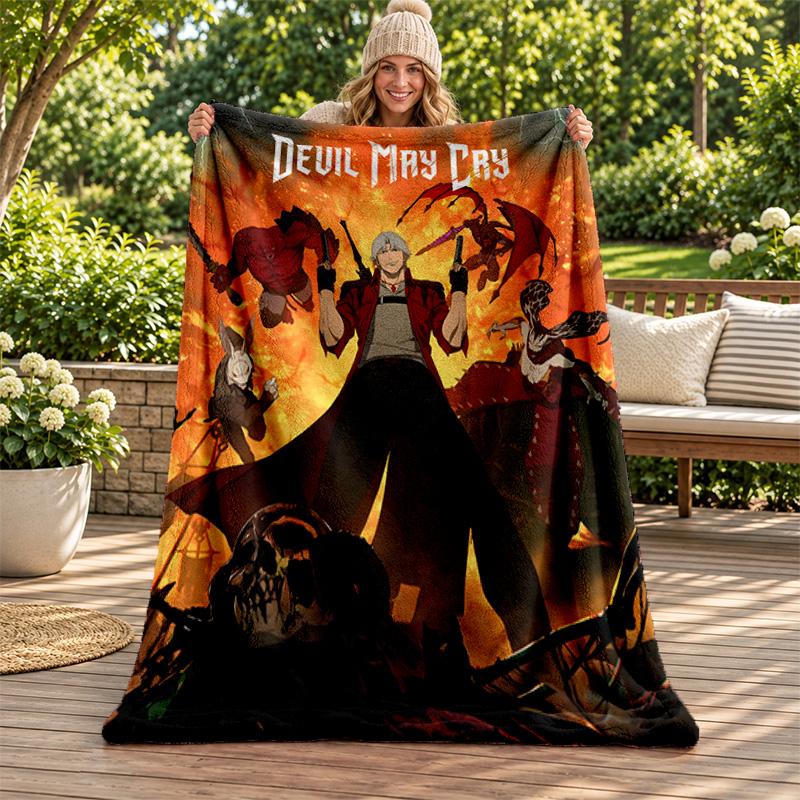 Devil May Cry blanket Flannel Blanket Soft Cozy Plush Throw for Sofa Bed Lightweight Home Decoration Gifts for Christmas various holidays