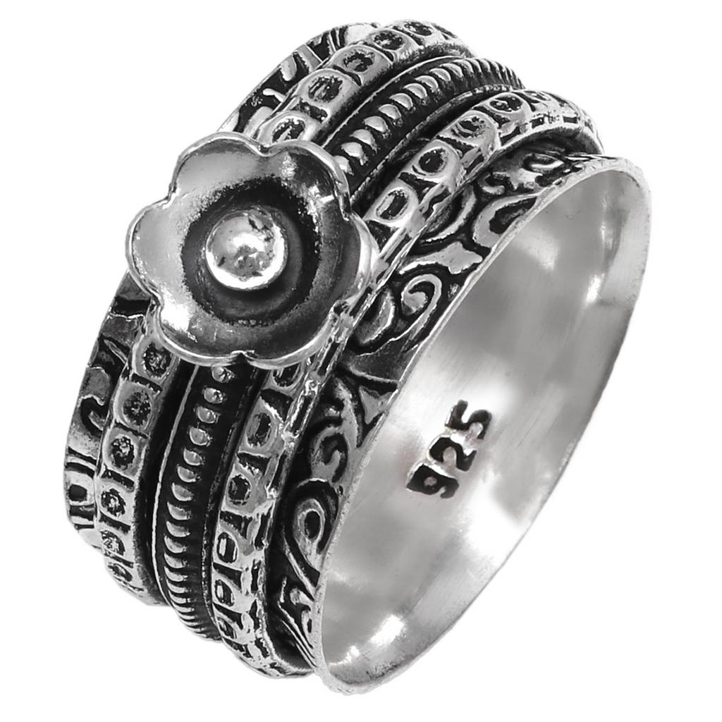 Серебряное кольцо-спиннер для женщин, четыре кольца-спиннера, серебряное ювелирное кольцо "10"