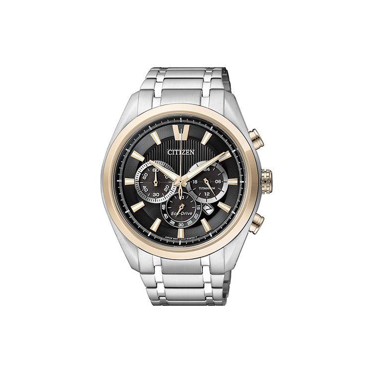 Citizen Eco-Drive Series Waterproof Luminous Casual Quartz Watch Titanium Metal Strap 43mm Men watches Black CA4015-54E