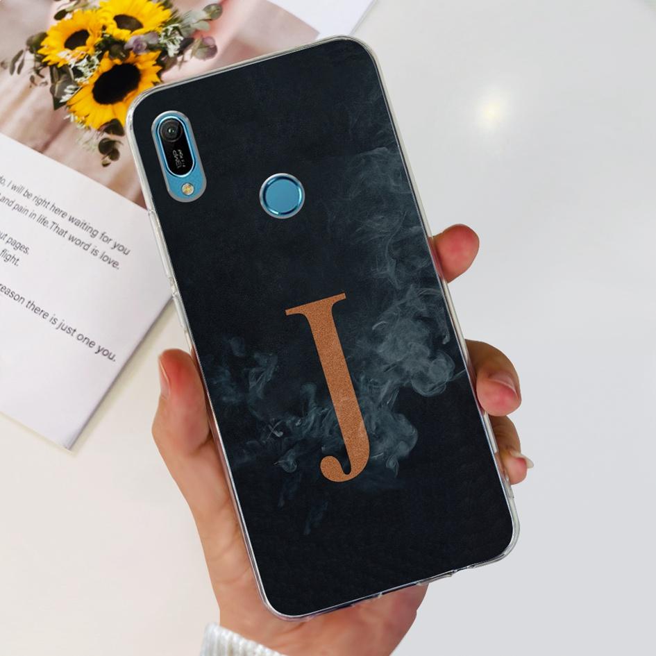 For Huawei Y6s Y6 2019 Case MRD-LX1 MRD-LX3 JAT-L29 JAT-L41 Phone Cover Lovely Letters Clear Bumper For Huawei Y6 Pro 2019 Funda